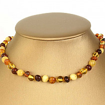 Amber shiny drum necklace smaller 33cm (children's size)