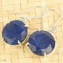 Women's earrings lapis lazuli round cut Ag 925/1000 5.1g