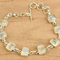 Bracelet with moonstone rectangle Ag 925/1000 16.1g