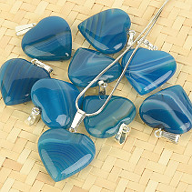 Agate blue heart pendant Ag 925/1000