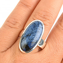 Dumortierite ring oval Ag 925/1000 8.7g size 57