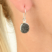 Women's agate earrings with a sparkling surface Ag 925/1000 5.5g