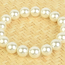 Náramek bílé perleťové kuličky 12mm
