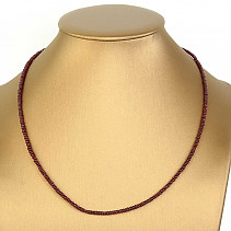 Rubín náhrdelník hladké čočky 46cm Ag 925/1000 6,9g