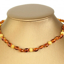 Amber necklace of drums two shades 35cm (child size)