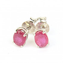 Ruby earrings oval cut Ag 925/1000