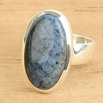 Ring dumortierite oval Ag 925/1000 8.1g size 57