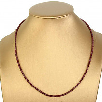 Smooth lens ruby necklace 46.5cm Ag 925/1000 7.0g