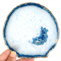 Blue agate slice with cavity from Brazil 252g
