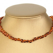 Drum amber necklace shiny honey 34cm (children's size)