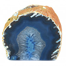 Candle holder blue dyed agate 477g