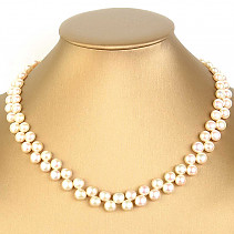 Pearl necklace zig zag 43cm