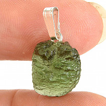 Natural vltavine pendant handle (Ag 925/1000 1.5g)