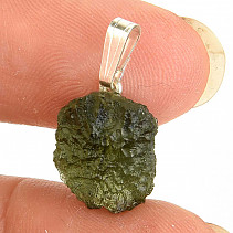 Natural vltavine pendant handle (Ag 925/1000 1.8g)
