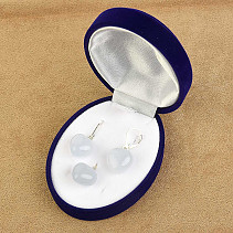 Heart chalcedony jewelry set Ag 925/1000