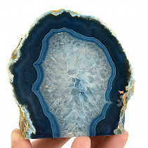 Blue colored agate candle holder 418g