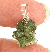 Natural vltavine pendant handle (Ag 925/1000) 1.3g