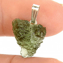 Czech moldavite pendant handle Ag 925/1000 1.4g