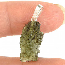 Natural vltavine pendant handle (Ag 925/1000 1.7g)
