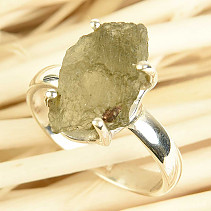 Přírodní vltavín prsten Ag 925/1000 (vel.57) 3,6g