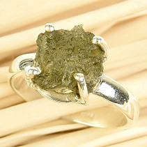 Ring moldavite Ag 925/1000 size 53 3.1g