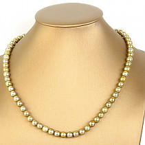 Perlový náhrdelník zlatý odstín 46cm