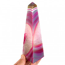 Růžový achát obelisk s dutinkou (Brazílie) 521g