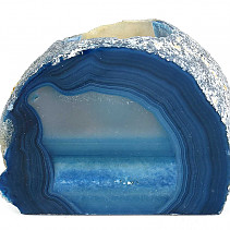 Blue colored agate candle holder 368g
