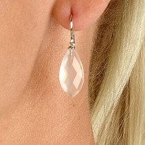 Rosette earrings drop flat cut Ag 925/1000 + Rh