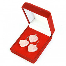 Heart rose gold jewelry gift set Ag 925/1000