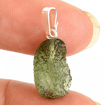 Natural vltavine pendant handle (Ag 925/1000 1.2g)