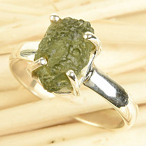Ring moldavite Ag 925/1000 size 57 3.4g