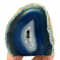 Blue colored agate candle holder 444g