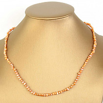 Perly jemné oranžové náhrdelník 46cm