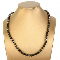 Tmavé perly náhrdelník kuličky 54cm