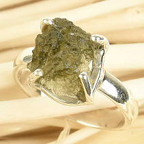 Ring moldavite Ag 925/1000 size 52 3.0g
