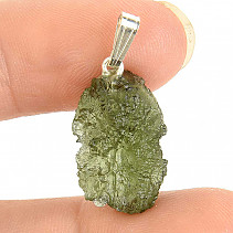 Czech moldavite pendant handle Ag 925/1000 2.3g