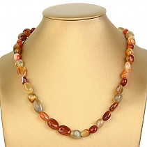 Carnelian necklace with agate clasp Ag 925/1000 50cm