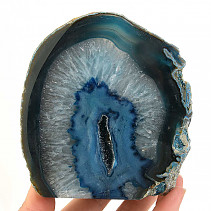 Agate blue dyed candlestick 978g