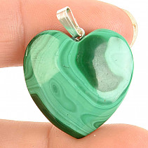 Malachite heart pendant handle 925/1000 9.3g