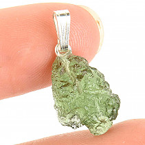 Přívěsek vltavín (moldavite) z České republiky Ag 925/1000 1,3g