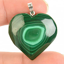 Malachite heart pendant handle 925/1000 (11.1g)
