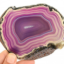 Agate slice with purple core (dyed) 87g