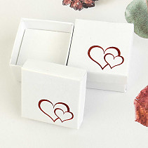 Ring gift box red hearts 5 x 5 cm