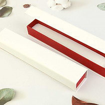 Otevírací dárková krabička na řetízek bílo - červená 22 x 4cm