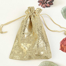 Vánoční dárkový sáček přírodní se zlatým potiskem 14 x 10cm