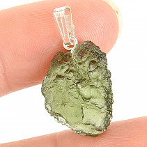Přívěsek vltavín (moldavite) z České republiky Ag 925/1000 2,1g