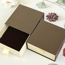 Brown slide-out gift box 9 x 9 cm