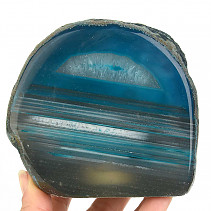 Agate blue dyed candle holder 1184g
