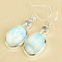 Larimar and blue topaz earrings Ag 925/1000 (3.2g+3.3g)